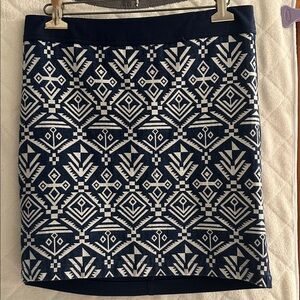 Pixley Blue and White Patterned Skirt
